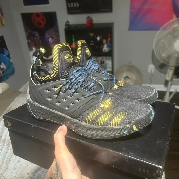 Adidas Black and Gold Harden Vol. 2 Shoes - Picture 2 of 10